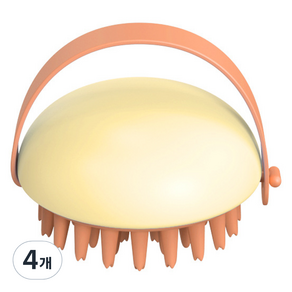 쿠말 두피 마사지 샴푸 브러쉬, 4개, 옐로우오렌지