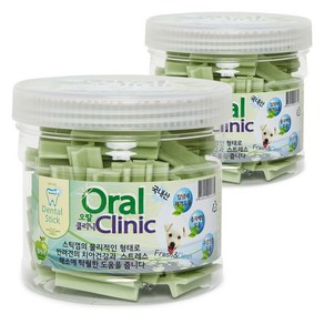 오랄클리닉 반려견용 덴탈스틱, 청사과, 300g, 2개