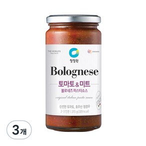 청정원 볼로네즈 파스타소스 토마토&미트, 370g, 3개