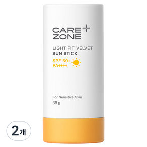 케어존 라이트핏 벨벳 선스틱 SPF50+ PA++++, 39g, 2개