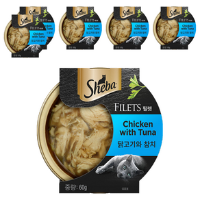 쉬바 어덜트 고양이 필렛 습식사료, 닭+참치, 60g, 6개
