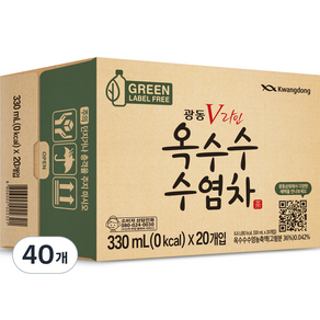 광동 V라인 옥수수 수염차 무라벨, 330ml, 40개