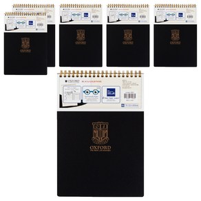 OXFORD PP 절취 스프링 상철 유선노트 B5 80p, 블랙, 6개