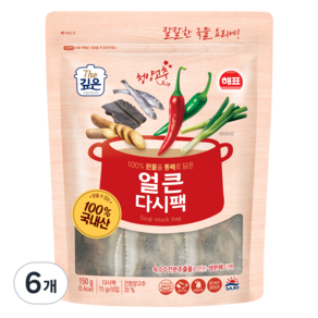 해표 얼큰 다시팩, 150g, 6개