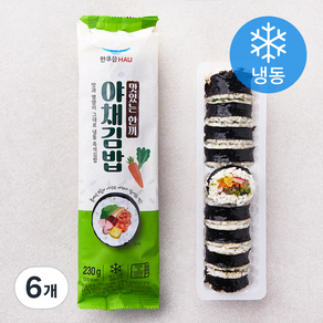 한우물 야채김밥 (냉동), 230g, 6개