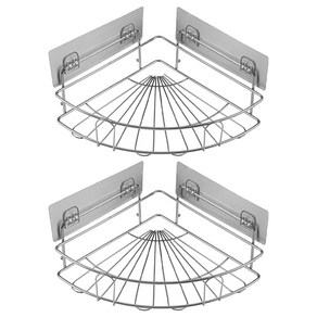 코멧 코너형 2단 와이어 욕실선반