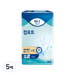 테나 컴포트 노말 성인기저귀 남녀공용, 30매입, 5개