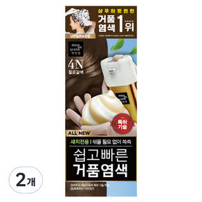 미쟝센 올뉴 쉽고빠른 거품염색 80g, 4N 짙은 갈색, 2개