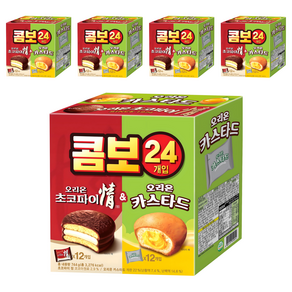 오리온 콤보 초코파이 정 + 카스타드, 744g, 5개