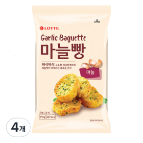 롯데웰푸드 마늘빵, 110g, 4개