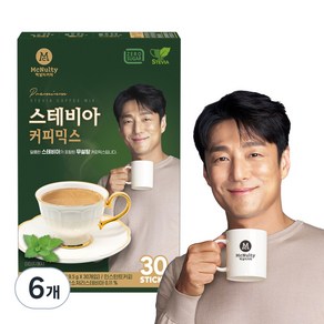 맥널티커피 스테비아 커피믹스, 9.5g, 30개입, 6개