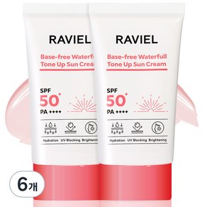 라비엘 베이스프리 워터풀 톤업 선크림 SPF50+ PA++++, 6개, 50ml