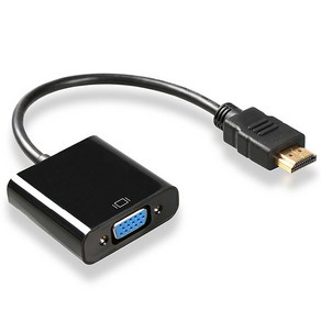 오엠티 HDMI to VGA 영상 변환 젠더 케이블 블랙, 1개, 225mm