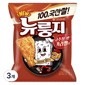 오리온 뉴룽지 고추장카라멜 스낵, 3개, 105g