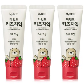 마이비 마일드 키즈 치약 딸기향, 100g, 3개