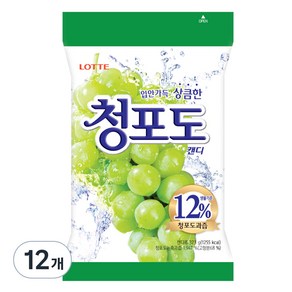 롯데웰푸드 청포도 캔디, 323g, 12개