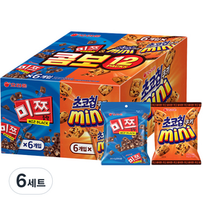 오리온 콤보 12 PACKS 과자세트, 미쯔6P+초코칩쿠키미니6P, 6개