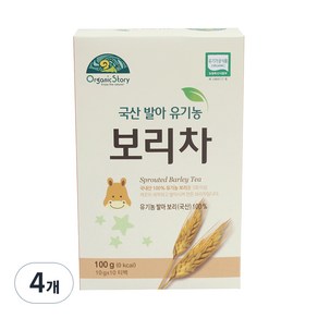 오가닉스토리 국산 발아 유기농 보리차 10개입, 100g, 4개, 10개