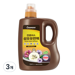 컨센서스 패밀리 섬유유연제 화이트머스크 본품, 3.4L, 3개