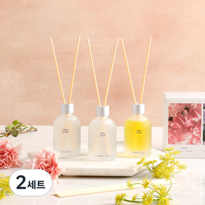 모던하우스 감성 미니어쳐 디퓨저 50ml x 3종 세트 리미티드 플라워 에디션, 꽃처럼 피어날 때, 꽃길만 거닐도록, 감귤밭 그늘아래, 2세트