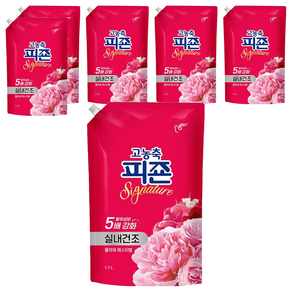 피죤 시그니처 실내건조 고농축 섬유유연제 플라워 페스티벌 리필, 1.7L, 6개