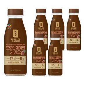 CJ제일제당 밸런스밀 프로틴 쉐이크 카카오, 6개, 50g