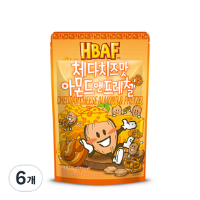 바프 체다치즈맛 아몬드 앤 프레첼, 170g, 6개