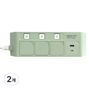 네모탭 USB 개별 3구 고속충전 C타입, 1.5m, 카모그린, 2개