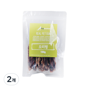 펫브라더 반려견 오리윙 육포 100g, 오리, 2개