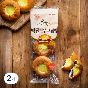 기린 팥 슈크림빵 빅단 3입, 315g, 2개