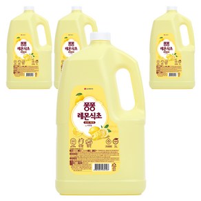 퐁퐁 주방세제 레몬식초 용기, 3L, 4개