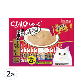 이나바 CIAO 츄르 (종합영양식)참치 버라이어티 40p, 2개, 600g, 참치