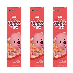 뽀로로 저불소 치약 복숭아향, 50g, 3개