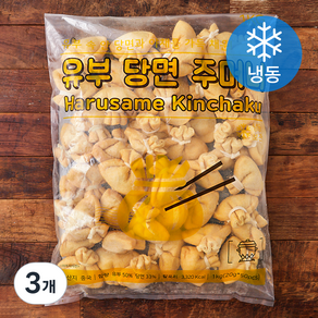 지엔씨푸드 유부 당면 주머니 (냉동), 1kg, 3개