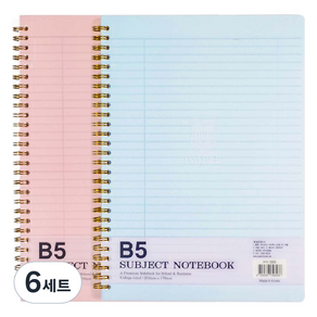 OXFORD 서브젝 절취스프링 B5 좌철 80매 2p, 랜덤발송, 6세트