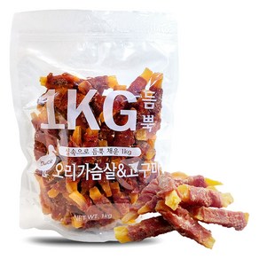 댕냥이생활연구소 강아지 듬뿍 간식, 1개, 1kg, 오리가슴살 고구마