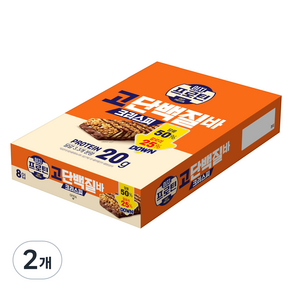 롯데웰푸드 이지프로틴 고단백질바 크리스피 8p, 400g, 2개