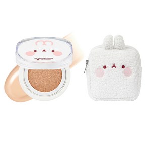 더페이스샵 잉크래스팅 슬림핏 뉴 쿠션 파운데이션 몰랑이 에디션+파우치, [기획] 내추럴 베이지, 1개