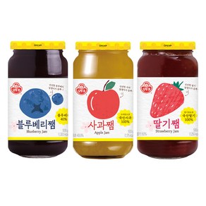 오뚜기 딸기쨈 + 블루베리쨈 + 사과쨈, 1세트, 500g