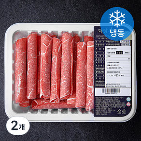 화담우 한우 목심 정육 2등급 샤브샤브용 (냉동), 300g, 2개