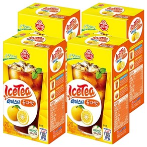 오뚜기 아이스티 유자맛, 14g, 20개입, 4개