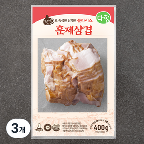 다향 슬라이스 돼지 훈제삼겹, 400g, 3개