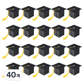ABM 졸업식모자 사각 종이 구디백, 블랙, 40개