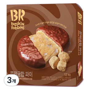 배스킨라빈스 쫀떡궁합 파이, 264g, 3개