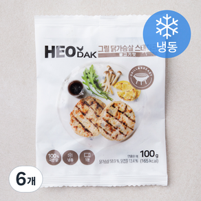 허닭 그릴 닭가슴살 스테이크 불고기맛 (냉동), 100g, 6개