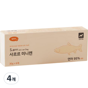 아르르 강아지 사르르 미니캔 독 30g 6p, 연어, 180g, 4개