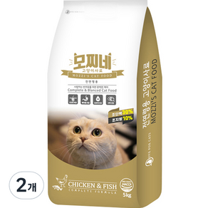 모찌네 전연령용 고양이 건식사료, 닭, 5kg, 2개