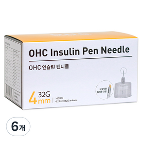 오상헬스케어 OHC 인슐린 펜니들 32G 4mm, 6개, 100개입