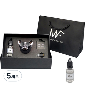 엠퓨처 불독 차량용 방향제 스페이스그레이 + 넘버5향오일 15ml 2p + 선물 쇼핑백 대표, 5세트, 파우더/비누향