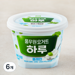 풀무원 하루 요거트 플레인 요거트, 400g, 6개